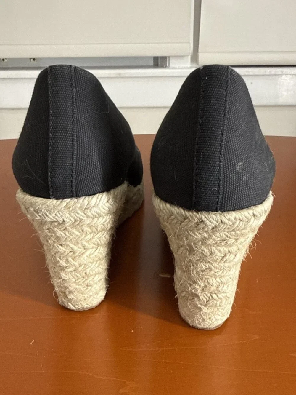 J. Crew Black Seville Espadrille Canvas Jute 3.5